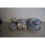 QUANTITY OF WEDGWOOD WILLOW PATTERN TEA AND DINNER WARES