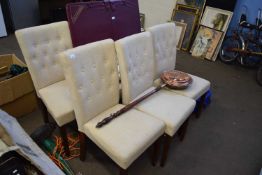 SIX CREAM BUTTON BACK DINING CHAIRS