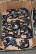 ONE BOX EBONY ELEPHANTS