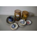 MIXED LOT OF CERAMICS, JARS OF BUTTONS