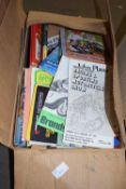 ONE BOX BOOKS AND EPHEMERA TO INCLUDE VARIOUS MOTORCYCLE, SPEEDWAY AND RACING PROGRAMS