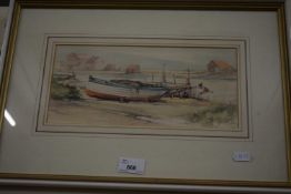 JASON PARTNER 'HIGH AND DRY SOUTHWOLD', WATERCOLOUR, F/G, 46CM WIDE