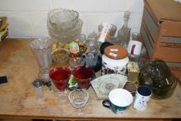 LARGE MIXED LOT OF GLASS WARES AND CERAMICS