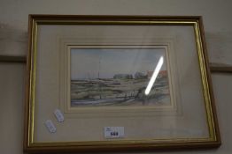 JASON PARTNER, 'THE OLD BASIN AT BRANCASTER', WATERCOLOUR, F/G, 38CM WIDE