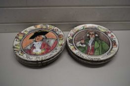 QUANTITY OF ROYAL DOULTON COLLECTORS PLATES, 'THE SQUIRE', 'THE MAYOR', 'THE DOCTOR' ETC (8)