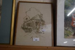 SMALL FRAMED NEEDLEWORK PICTURE