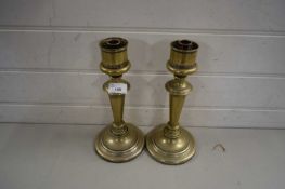 CANDELABRA AND TWO METAL CANDLESTICKS