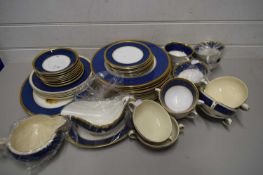 QUANTITY OF DINNER WARES BY COALPORT IN THE ATHLONE BLUE PATTERN