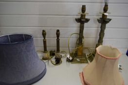 QUANTITY OF LAMPS WITH METAL STANDS AND SHADES
