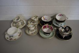 QUANTITY OF CUPS AND SAUCERS INCLUDING SOME PARAGON EXAMPLES DECORATED WITH FLOWERS