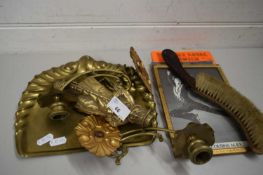 METAL DOOR KNOCKER AND BRASS TRAY WITH BRUSH