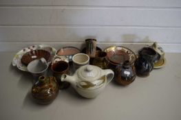 QUANTITY OF ART POTTERY WARES, SOME BY BUTLEY POTTERY AND FROM DAVID WALTERS