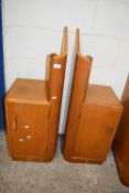 E GOMME, PAIR OF MID-CENTURY OAK SINGLE DOOR BEDSIDE CABINETS, 91CM HIGH