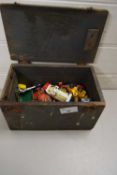 WOODEN BOX CONTAINING MODEL CARS