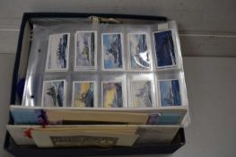 BOX CONTAINING QUANTITY OF CIGARETTE CARDS