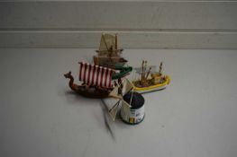 SMALL GROUP OF MODEL SHIPS