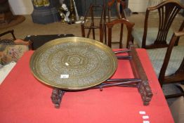 FOLDING BRASS TOP BENARES TABLE