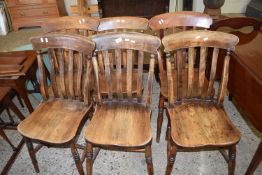 SIX ELM SEATED KITCHEN CHAIRS