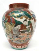 Satsuma ware baluster vase with typical decoration