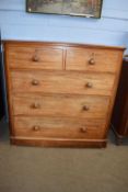 Victorian mahogany chest of drawers fitted with three long, one short and one drawer adapted to have