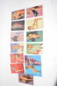 Group of American pin-up Mutoscope postcards, 1940s/1950s (13)
