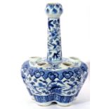 Chinese porcelain blue and white tulip vase with Ming style decoration