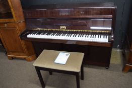 Berry of London, modern upright piano with accompanying stool, 140cm wide (2)