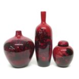 Royal Doulton Flambe Woodcut Vases