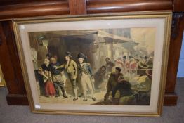 Fred Roe, 'Bound for Trafalgar's Bay', a study of Nelson in a crowded street, coloured print, f/g