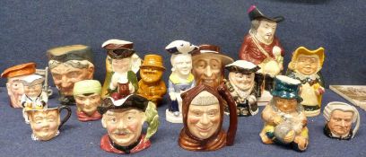 Group of Toby Jugs Including Royal Doulton Granny