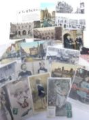 Box of postcards, UK and foreign, approx 200 in the lot