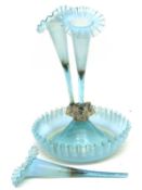 Victorian vaseline glass epergne
