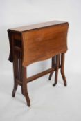 Late 19th/early 20th century mahogany and inlaid drop leaf Sutherland table, 62cm wide