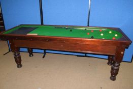 J Ashcroft & Co, Victoria St, Liverpool, a good quality bagatelle table raised on heavy turned
