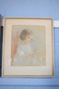 Eileen Chandler (British 20th Century) A portrait of a young girl, watercolour, signed, 12 x 14ins