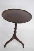 Georgian mahogany wine table with circular tray top over turned column and tripod base, top 51cm