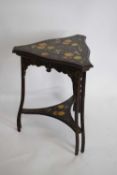 Late 19th/early 20th century painted and pokerwork occasional table decorated with oranges, 66cm
