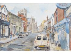 David Poole (British, 20th Century) Norwich interest, Upper Saint Giles Street, circa 1970, Oil on