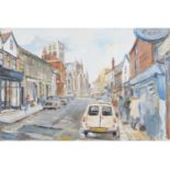 David Poole (British, 20th Century) Norwich interest, Upper Saint Giles Street, circa 1970, Oil on