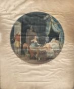 A small vignette, late 18th Century double-entendres print, framed and glazed.3 x 3insQty: 1
