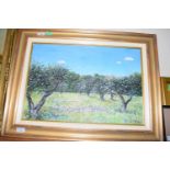 Frederick de Fontenay (French, 20th Century), Study of an olive grove, oil on canvas, signed36 x