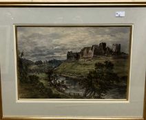 J. Bentley (British, 19th Century), Richmond Castle, watercolour, signed and dated 188715 x 20ins.