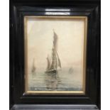 British (Late 19th/early 20th Century), sailing trawlers offshore, watercolour, indistinctly