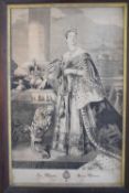 Victorian School 'Her Majesty Queen Victoria', black and white print, published by Charles Evans