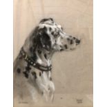 Marjorie Porter (British, 20th Century) 'Sue', 1958, Dalmation pastel on paper, signed, framed and