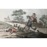 After James Gillray (British, 18th Century), A set of Sporting prints: 'Hounds Finding'; 'Coming