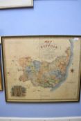 C and J Greenwood, hand coloured engraved map of the county of Suffolk, 60 x 70cm,