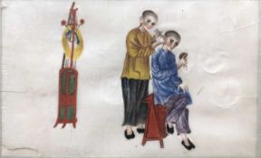 A set of early 19th Century Chinese portraits of figures from everyday life, black and coloured