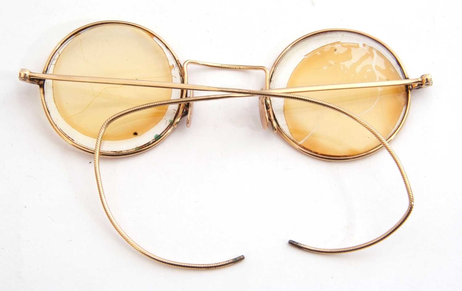 Pair of vintage gold plated spectacles, cased - Image 4 of 4