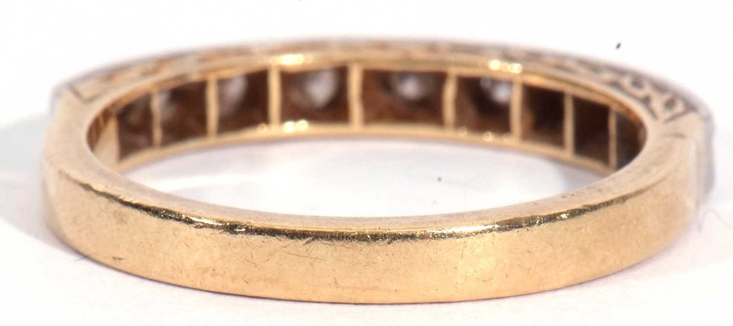 Diamond half eternity ring, the top section with nine small single cut diamonds between millegrain - Image 5 of 8
